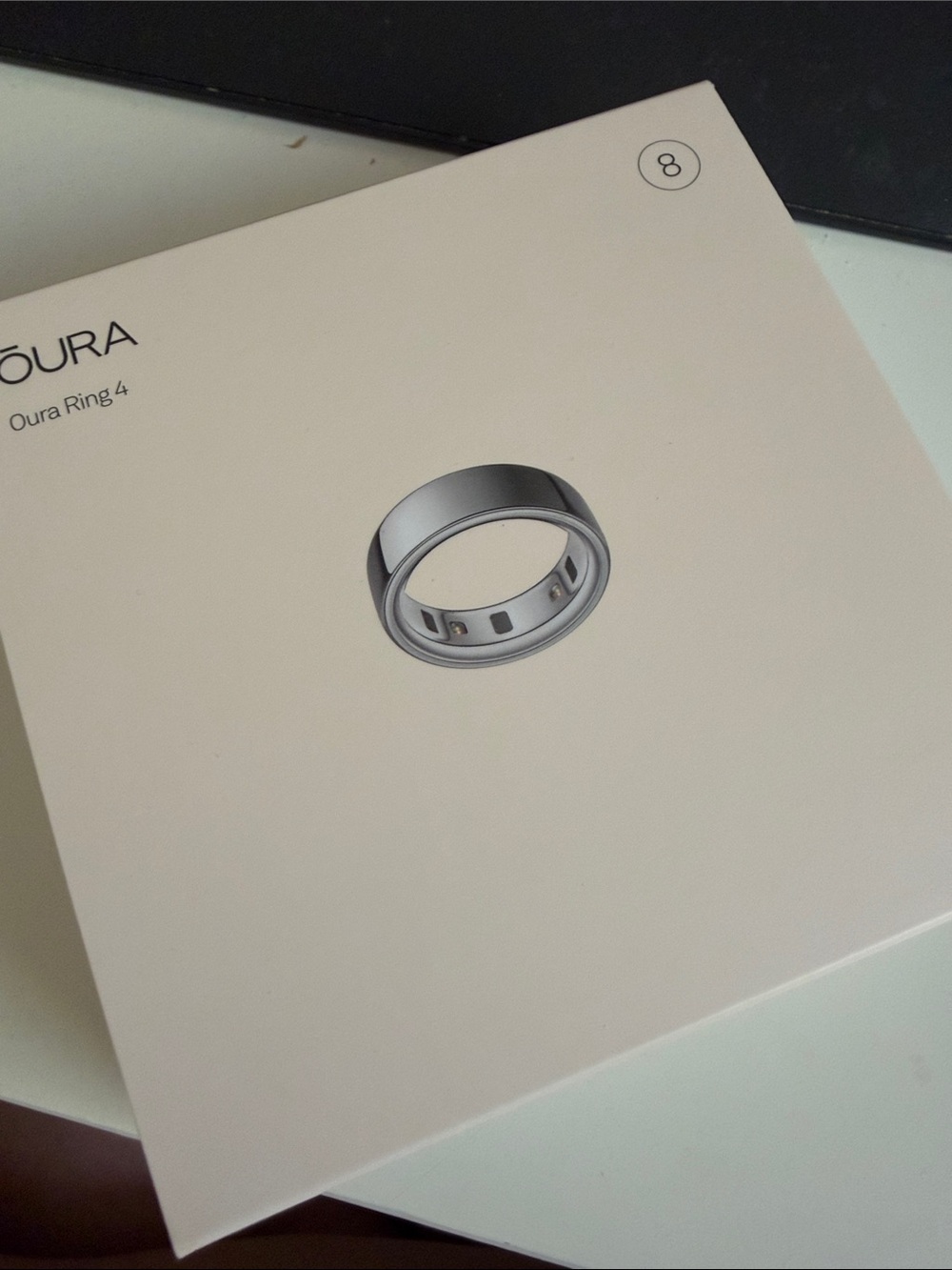 BRAND NEW IN BOX Oura Ring 4– silver size 8